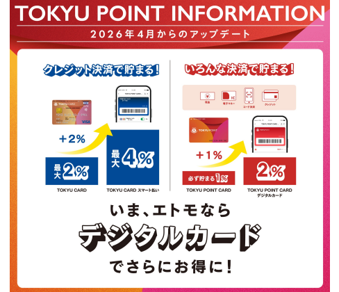TOKYU POINTがさらに使いやすく！貯めやすく！【2026年4月～】